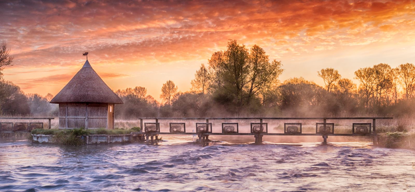 Sunrise at Longstock Eel house